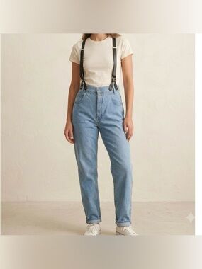 Vintage 80s Bongo High Waisted Mom Jeans Womens Size 8/10 with Suspender Buttons